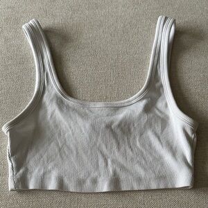 Zara Cream Ribbed Crop Top